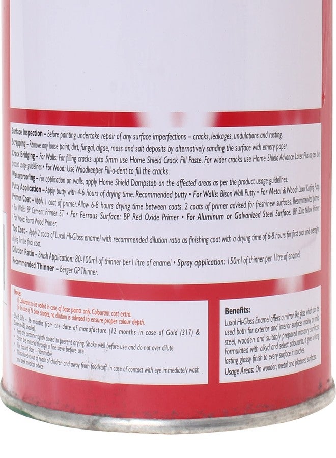 Berger Luxol Hi-Gloss Enamel | Bus Green | 1L Mirror-Like Finish | Tough & Durable Oil-Based Paint for Wood, Metal & Masonry | Interior & Exterior Use | Weather Resistant | Green Pro Certified - Image 4